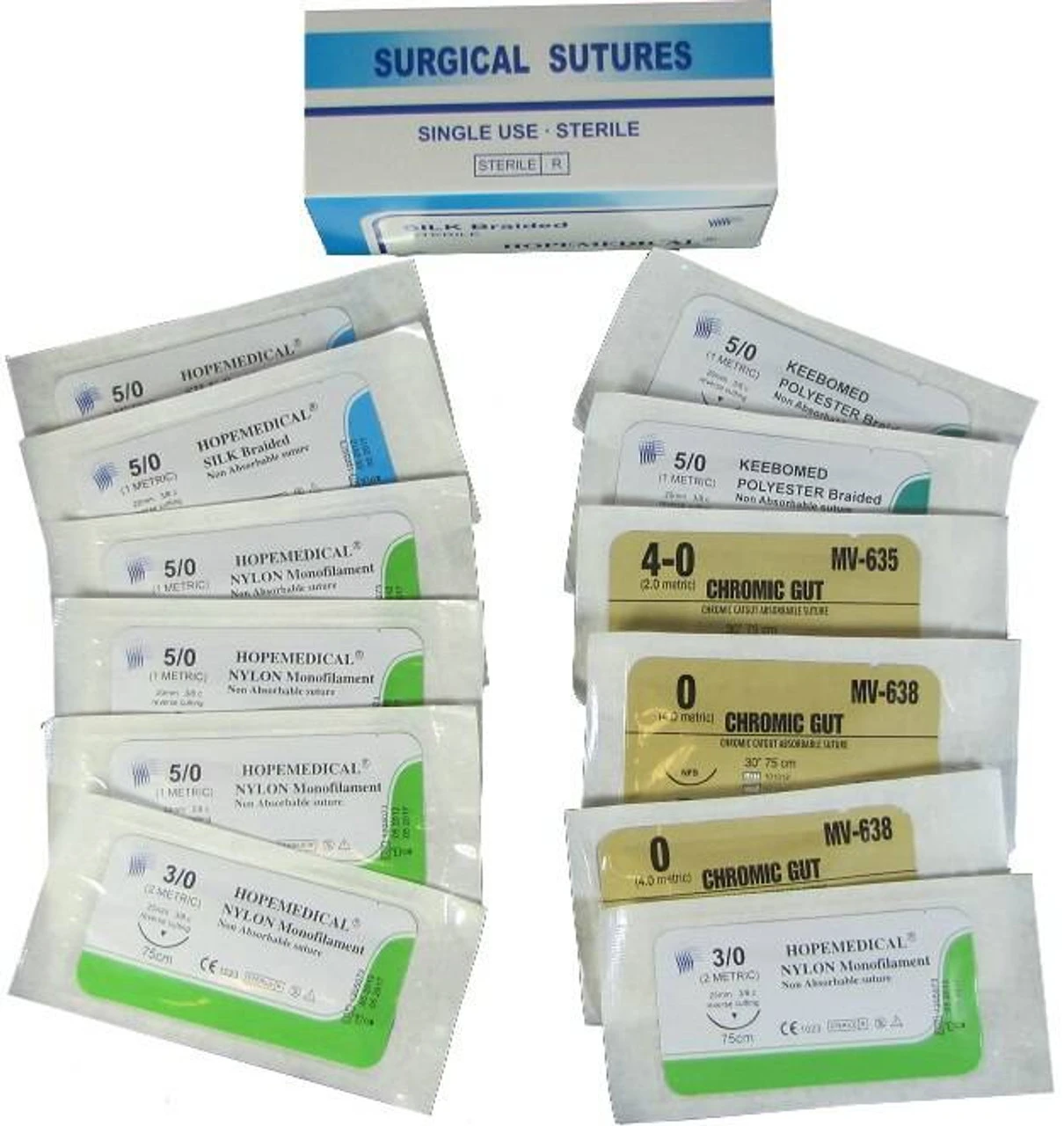 Elite First Aid Assorted Sutures (Box of 12) Elite First Aid Assorted Sutures (Box Of 12) -Tactical Apparel Store elite first aid assorted sutures box of 12 300 efa 91669.1601494549