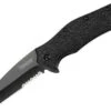 Kershaw Serrated Edge Kuro Tanto Knife, Black -Tactical Apparel Store kershaw serrated edge kuro tanto knife black 1835tblkst 99728.1599993980