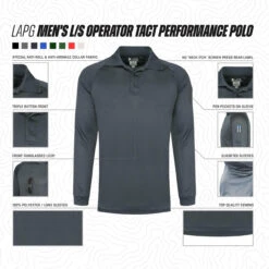 LA Police Gear Men's Long Sleeve Operator Tact Performance Polo -Tactical Apparel Store la police gear mens long sleeve operator tact performance polo pps2011ls 23150.1649430203
