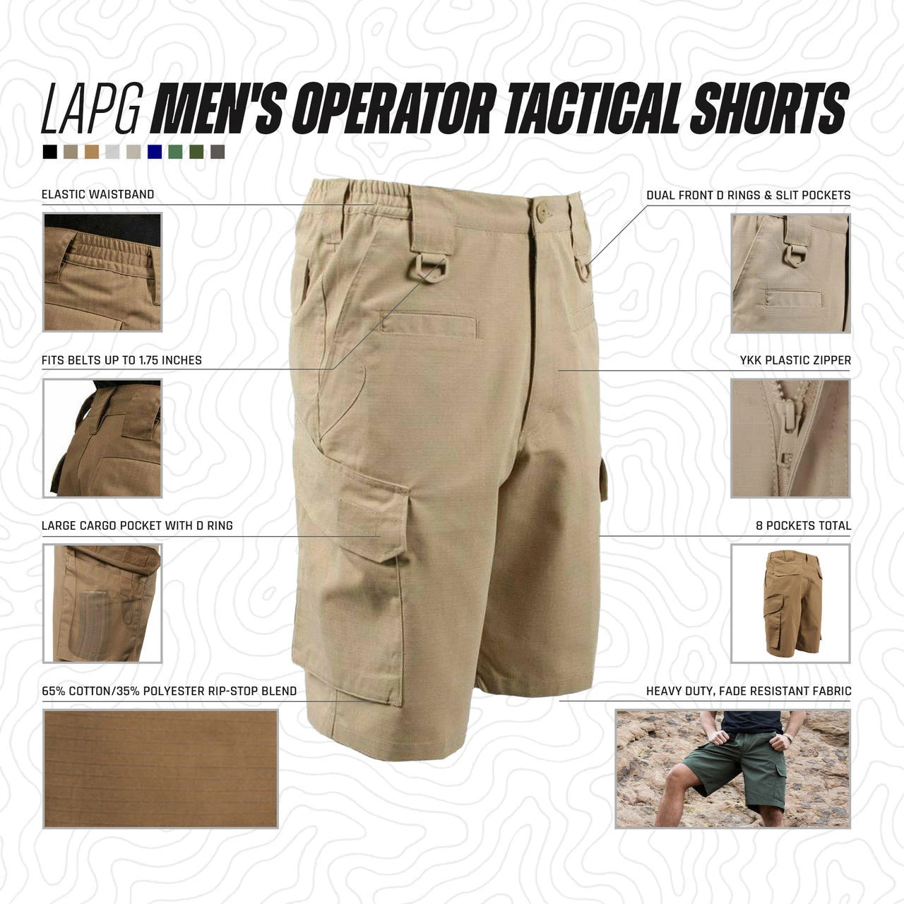 LA Police Gear Men's Operator Tactical Shorts LA Police Gear Men's Operator Tactical Shorts -Tactical Apparel Store la police gear mens operator tactical shorts bos5001ewb 60773.1648132363