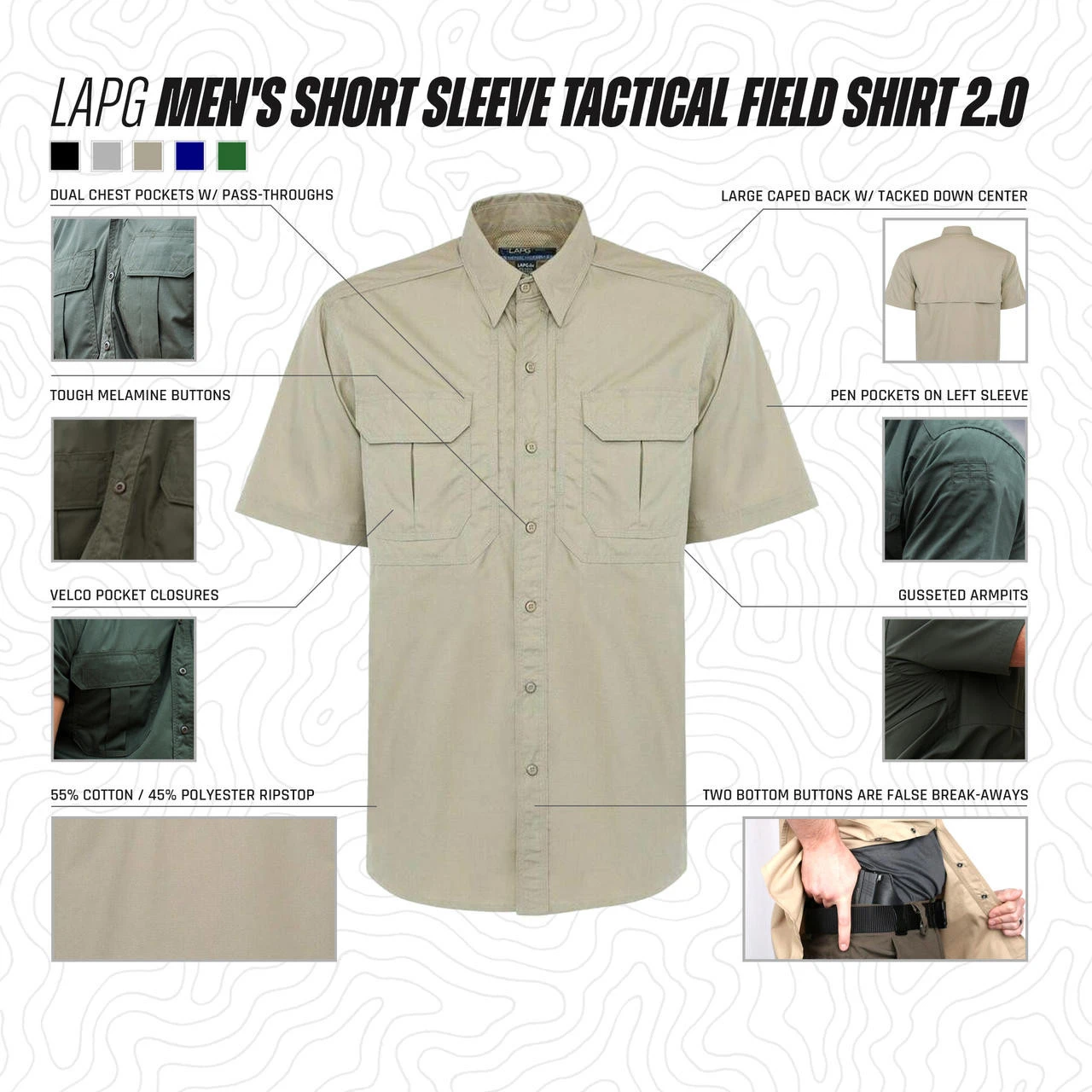 LA Police Gear Men's Short Sleeve Tactical Field Shirt 2.0 LA Police Gear Men's Short Sleeve Tactical Field Shirt 2.0 -Tactical Apparel Store la police gear mens short sleeve tactical field shirt 2.0 ss field 72526.1649430014