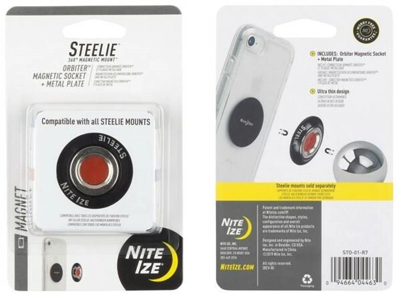 Nite Ize Steelie Orbiter Magnetic Socket + Metal Plate Nite Ize Steelie Orbiter Magnetic Socket + Metal Plate -Tactical Apparel Store nite ize steelie orbiter magnetic socket metal plate sto 01 r7 69050.1608249539